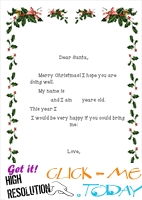 Free printable Christmas Santa stationery with sample text and border template 3